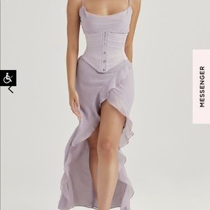 House of CB low dress with detachable corset